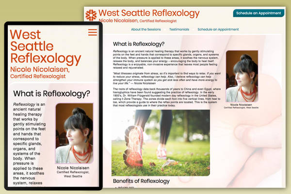web design + development using HTML, CSS, Javascript, and PHP Website Design example 004
